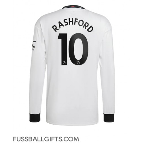 Manchester United Marcus Rashford #10 Fußballbekleidung Auswärtstrikot 2022-23 Langarm
